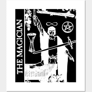 The Magician Tarot Card Black and White Posters and Art